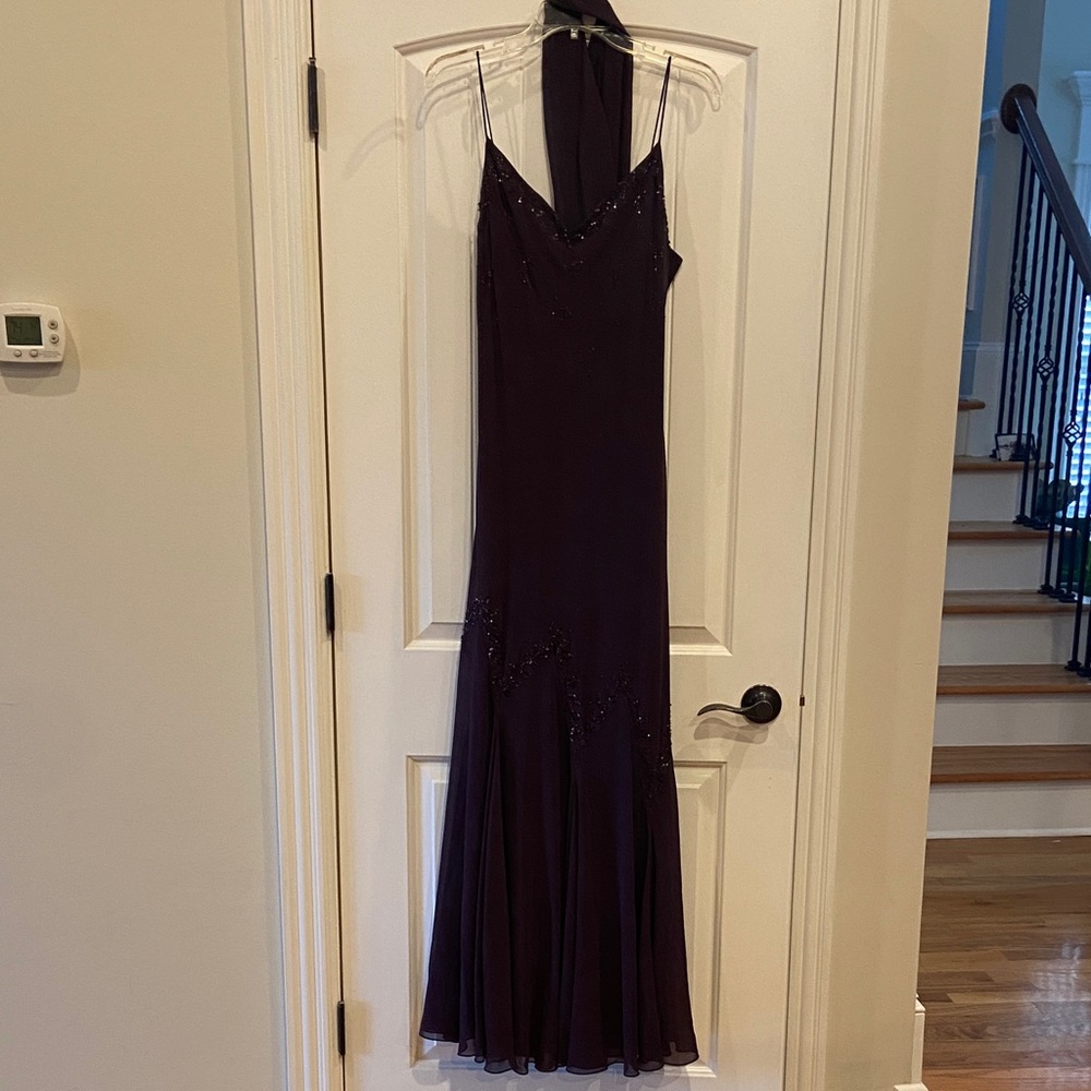 Xscape Deep Purple Maxi Dress